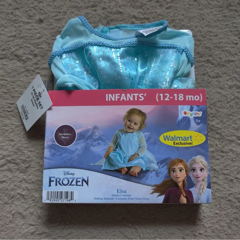Disney Frozen Elsa Infant Costume 12-18 Months Blue Disguise Dress Up Halloween